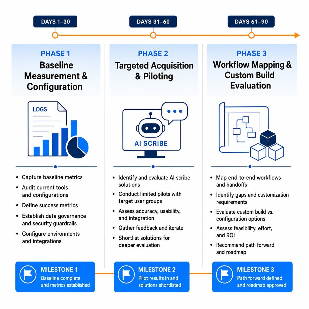 90-Day Practice Automation Plan Timeline