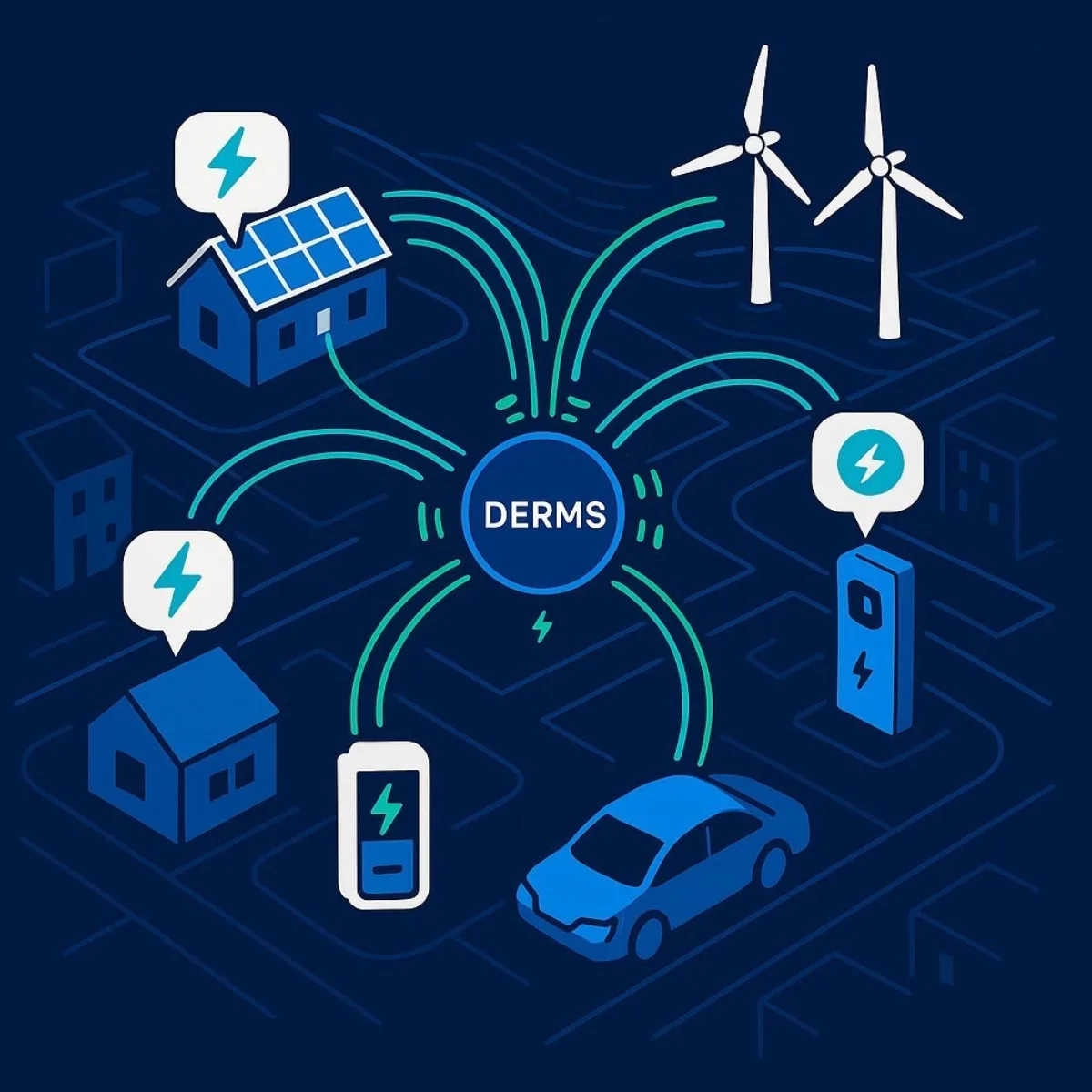 Orchestrating Distributed Energy with 5G and DERMS