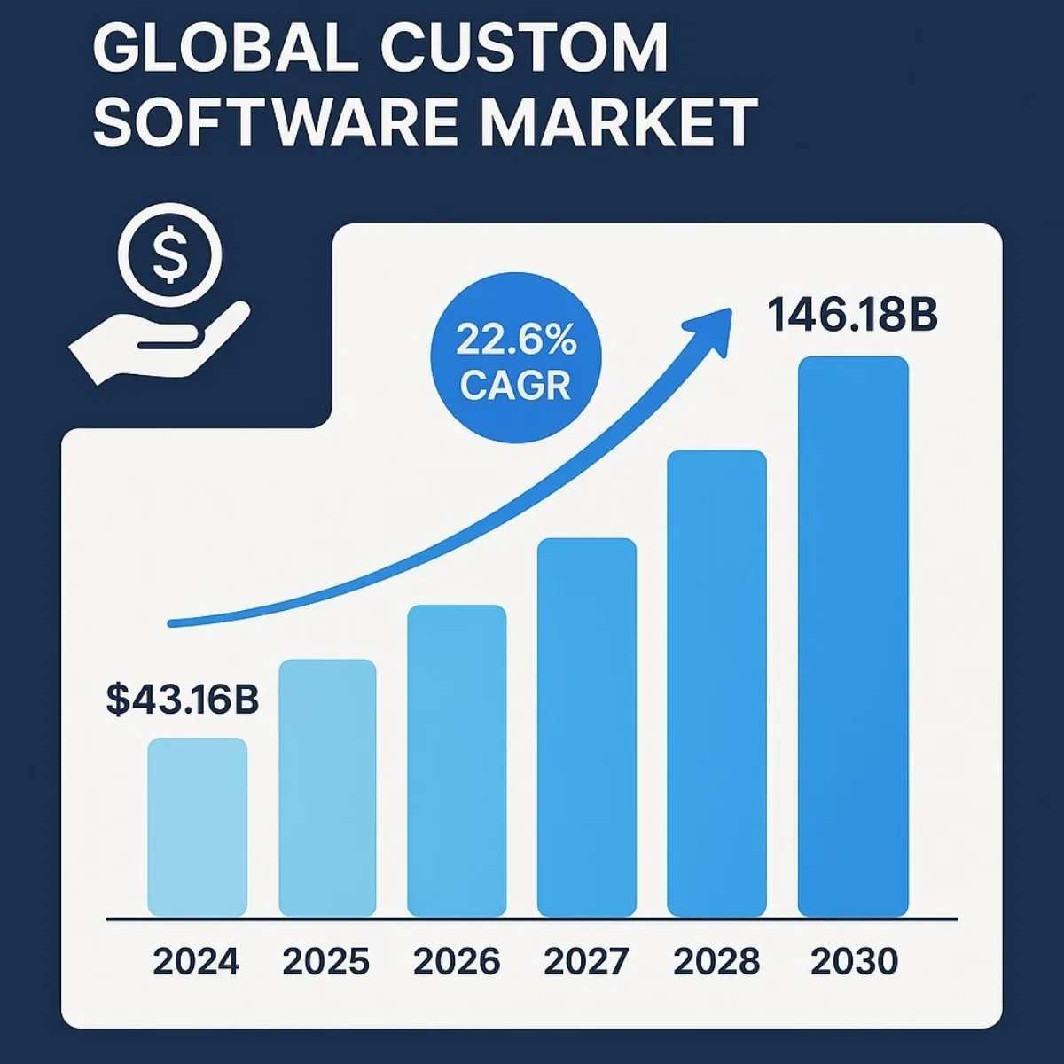 Custom Software Market Growth Infographic