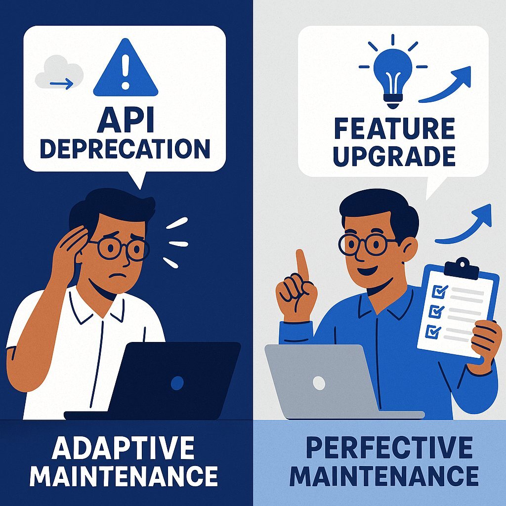 Adaptive vs. Perfective Maintenance: What Drives Change?