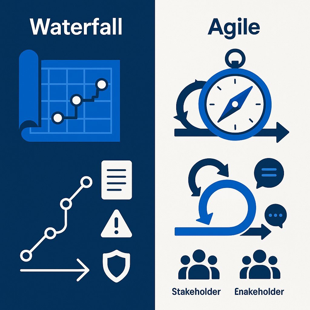 Comparison Visual: Scoping in Agile vs. Waterfall