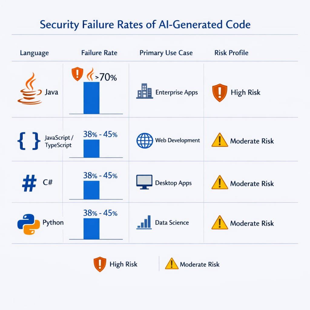 Infographic: AI-Generated Code Vulnerabilities by Language