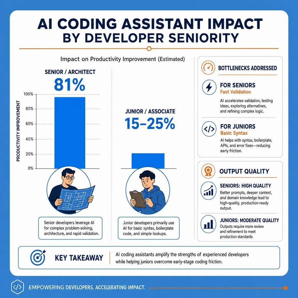 Infographic: AI Productivity Gains by Developer Level
