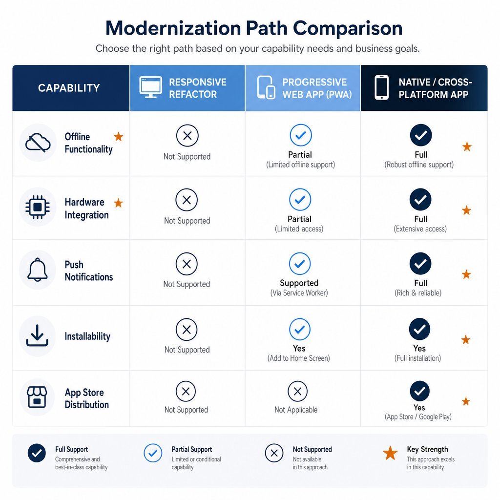 Supporting Visual: Comparative Table of Remediation Paths