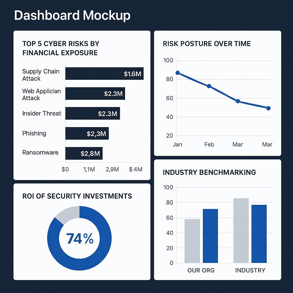 Modern Board-Ready Cyber Risk Dashboard Example