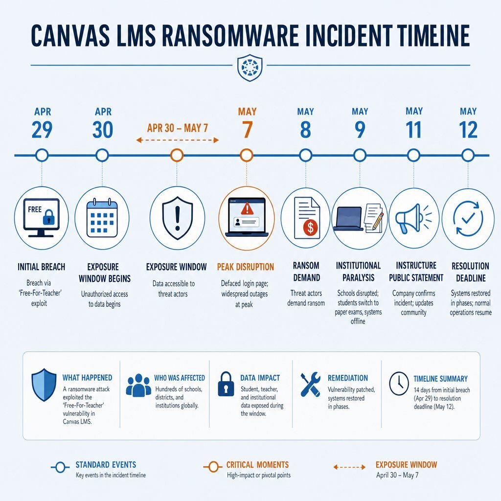 Anatomy of a SaaS Ransomware Outage: Canvas Finals Week 2026