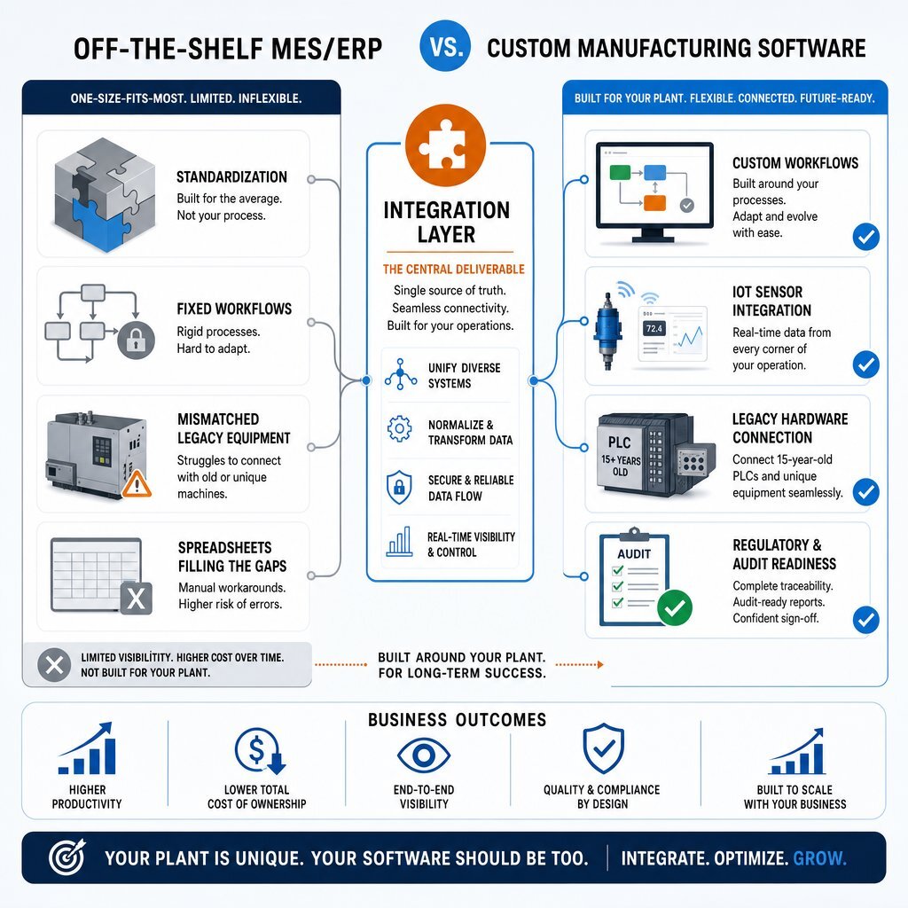 Why Manufacturers Choose Custom Over Off-the-Shelf Software (Infographic)