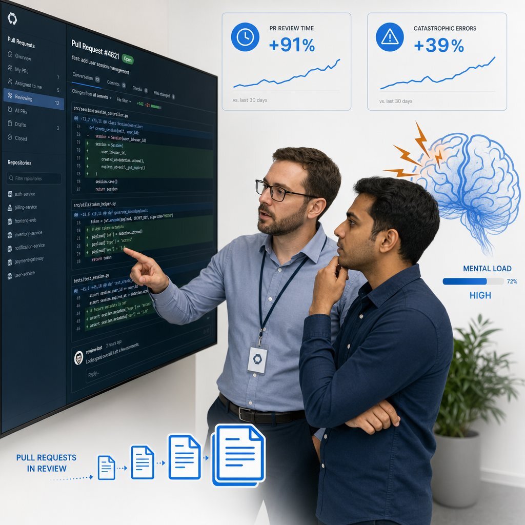 Supporting Visual: Code Review Fatigue and Cognitive Debt