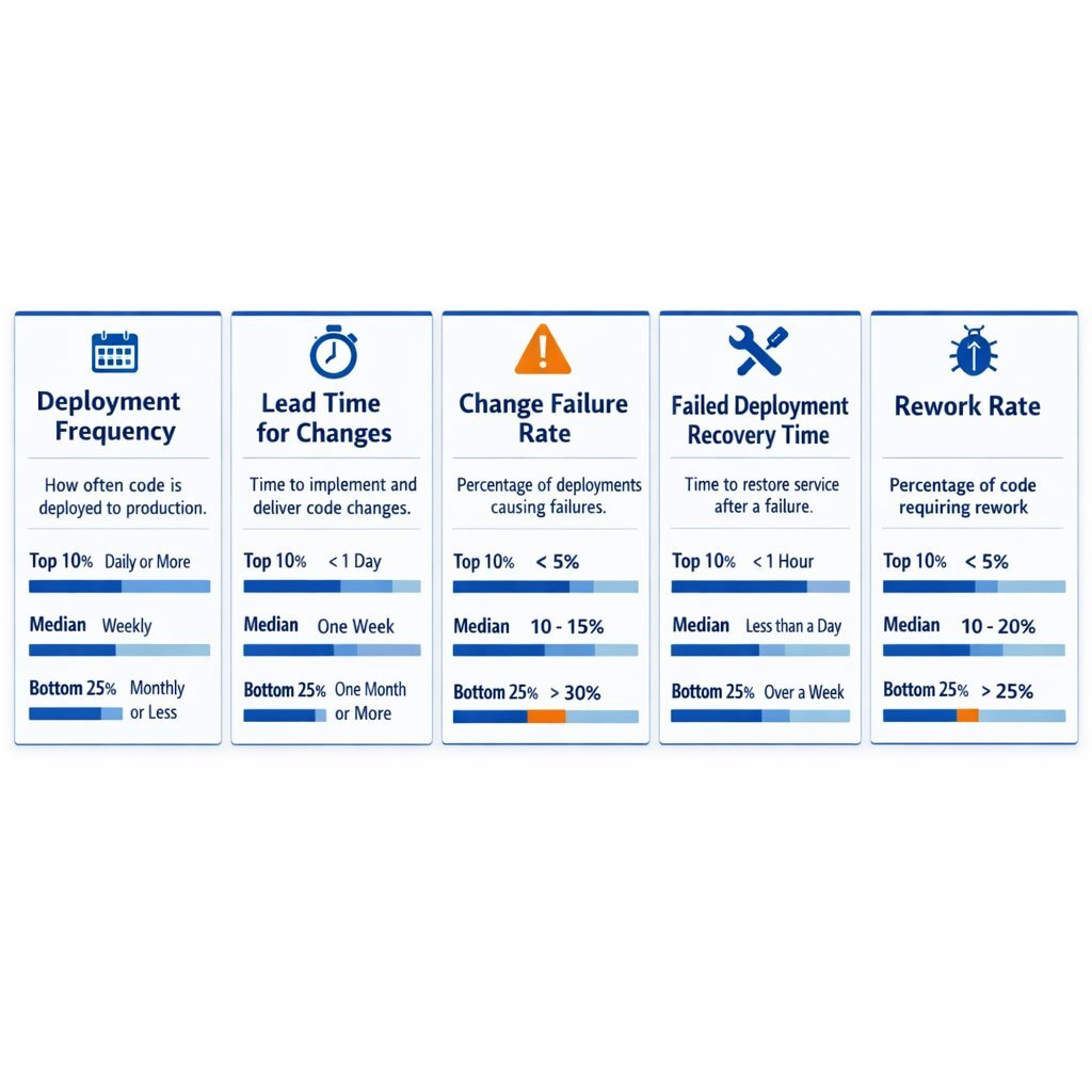 Infographic: The Five DORA Metrics Explained