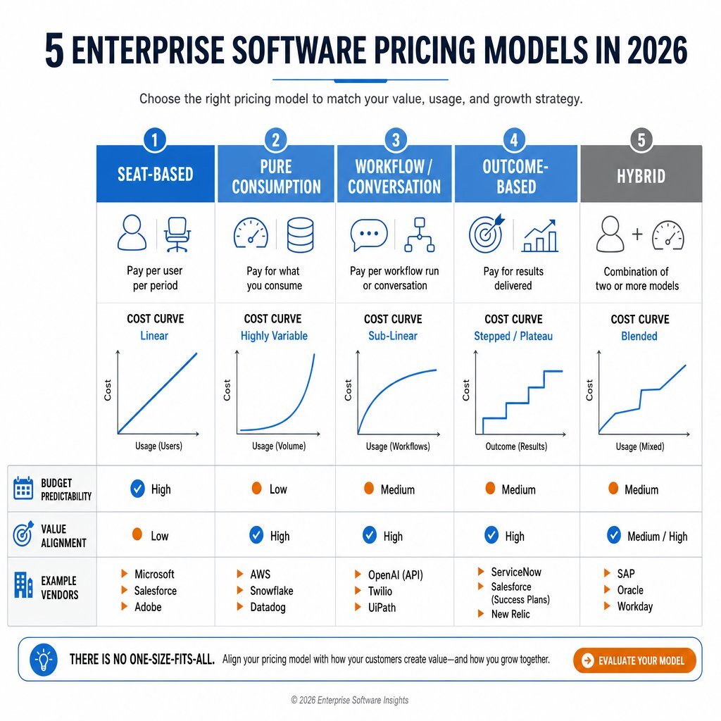 Infographic: Enterprise Software Pricing Models & Cost Curves