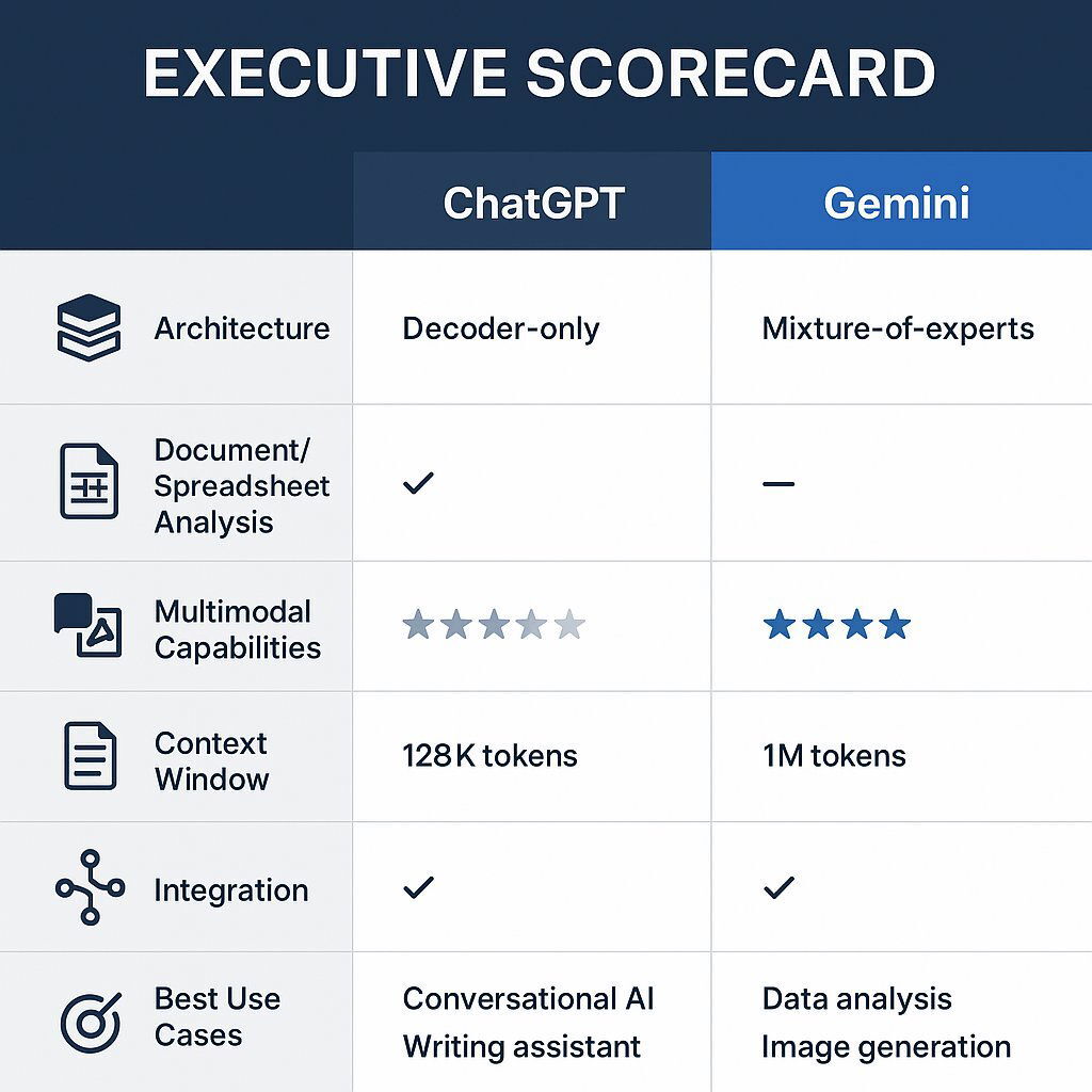 Executive Scorecard: Head-to-Head Comparison Table