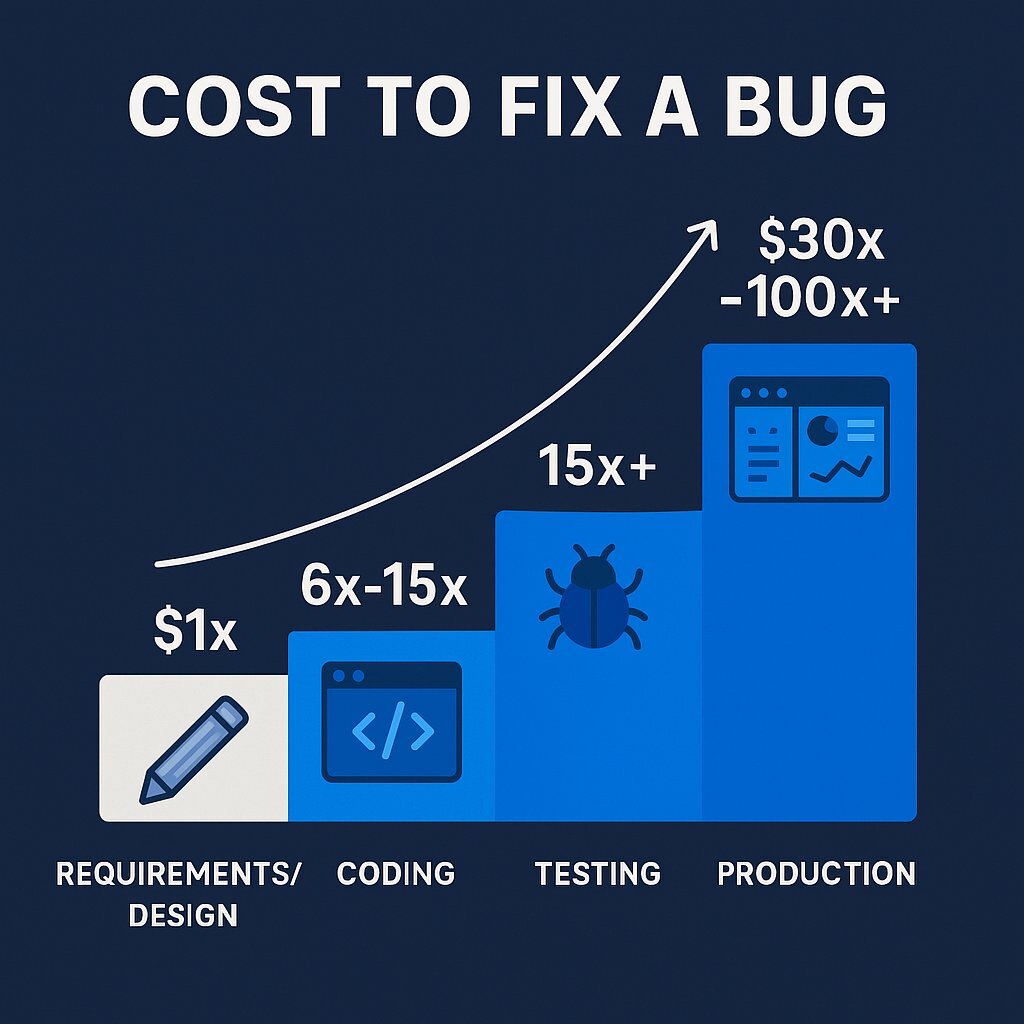 Exponential Cost to Fix Bugs Infographic