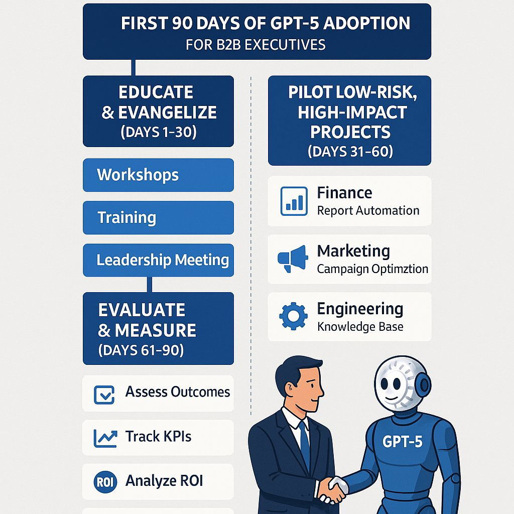 Executive Strategic 90-Day GPT-5 Integration Plan (Infographic)