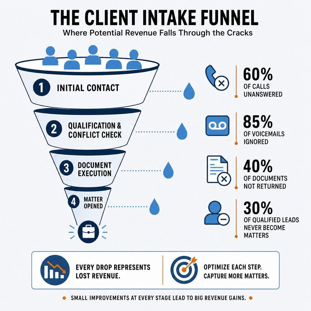 The Law Firm Intake Funnel: Where Revenue Leaks