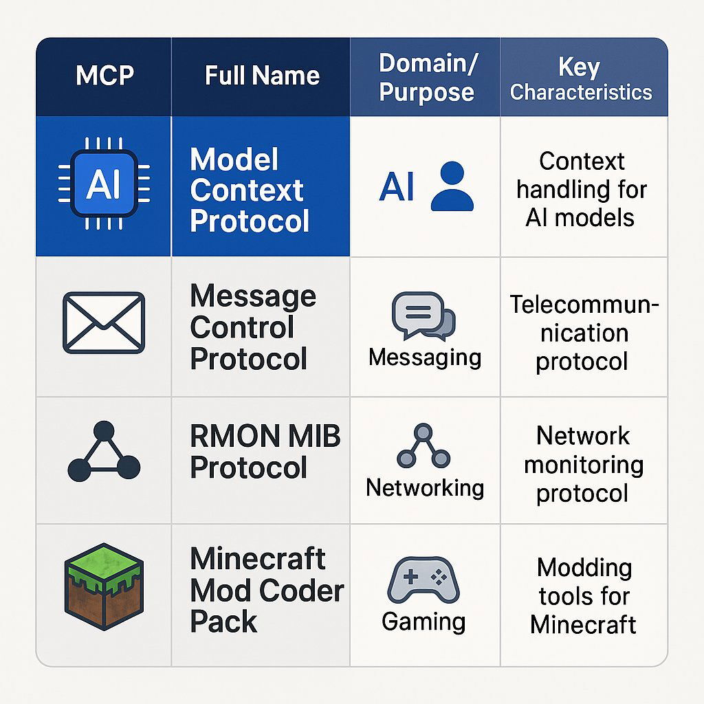Infographic: MCP Acronym Disambiguation Table