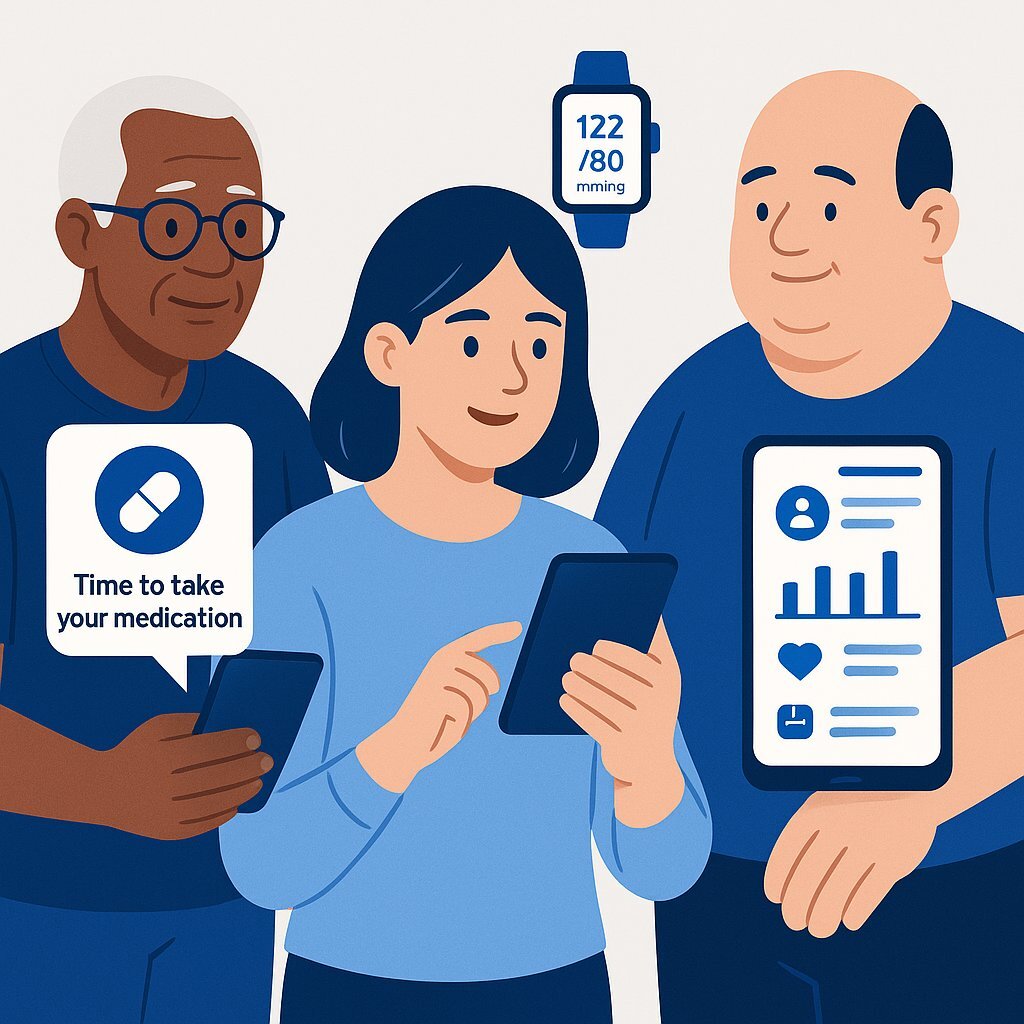 Illustration: mHealth App & Wearables for Engagement