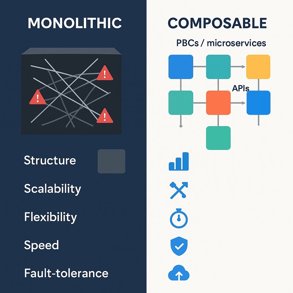 Monolithic vs. Composable Architecture Infographic