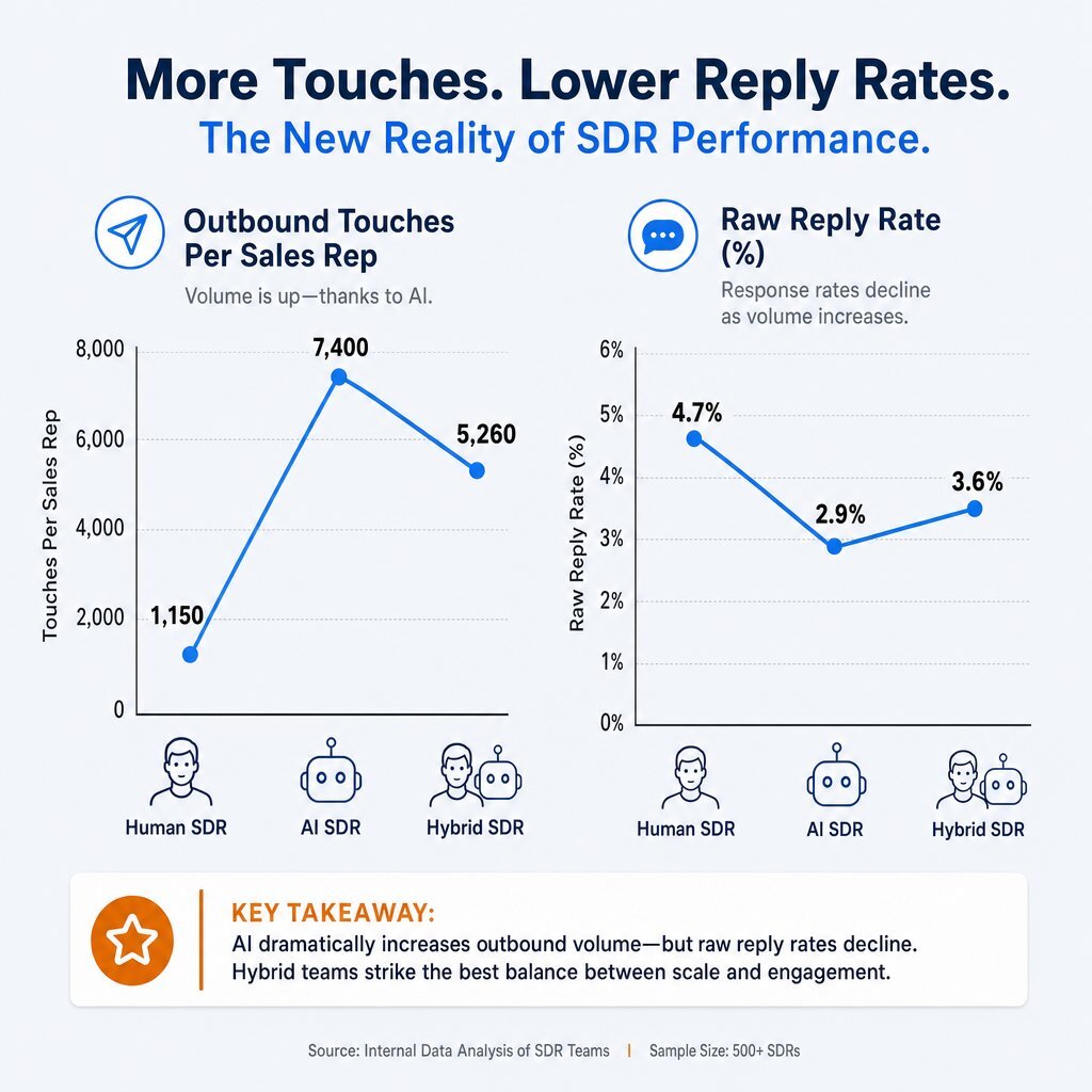 Outbound Volume vs. Reply Rates Infographic