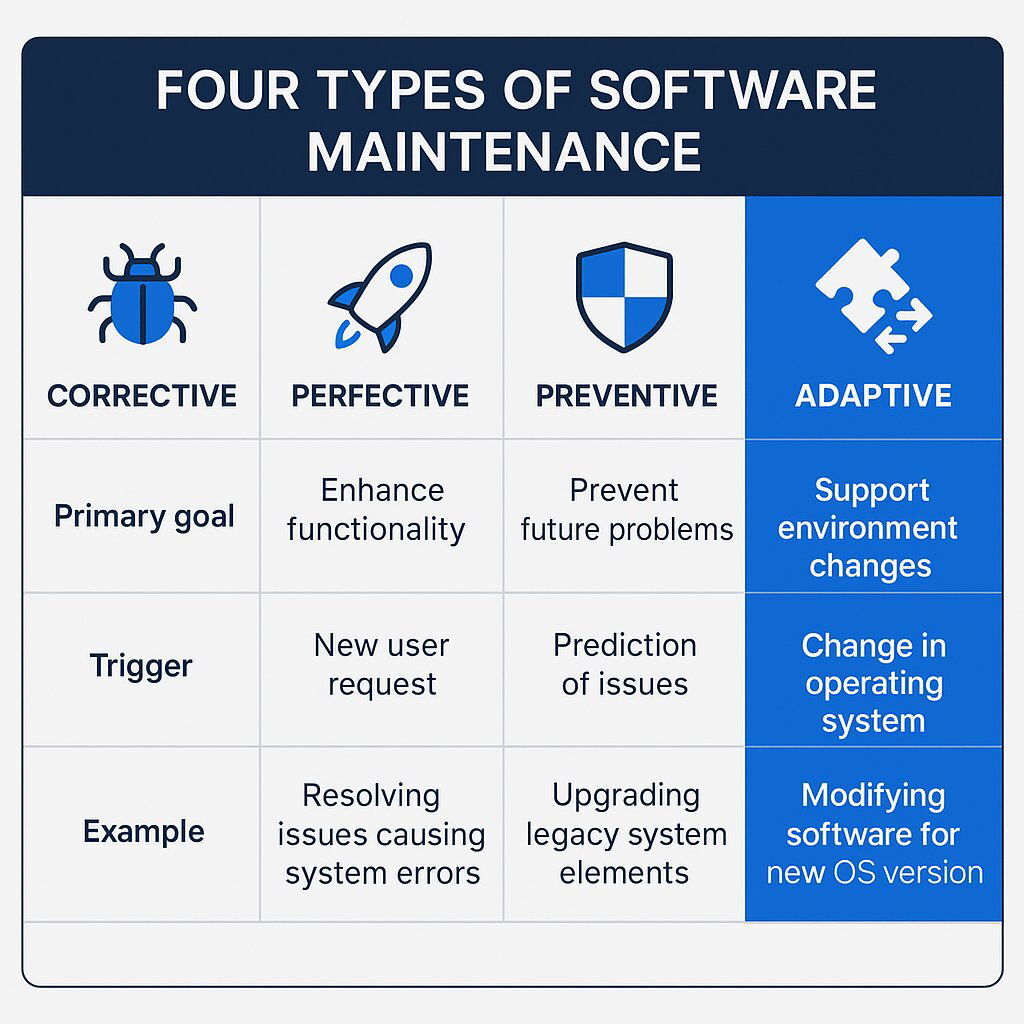 The Four Types of Software Maintenance Comparison