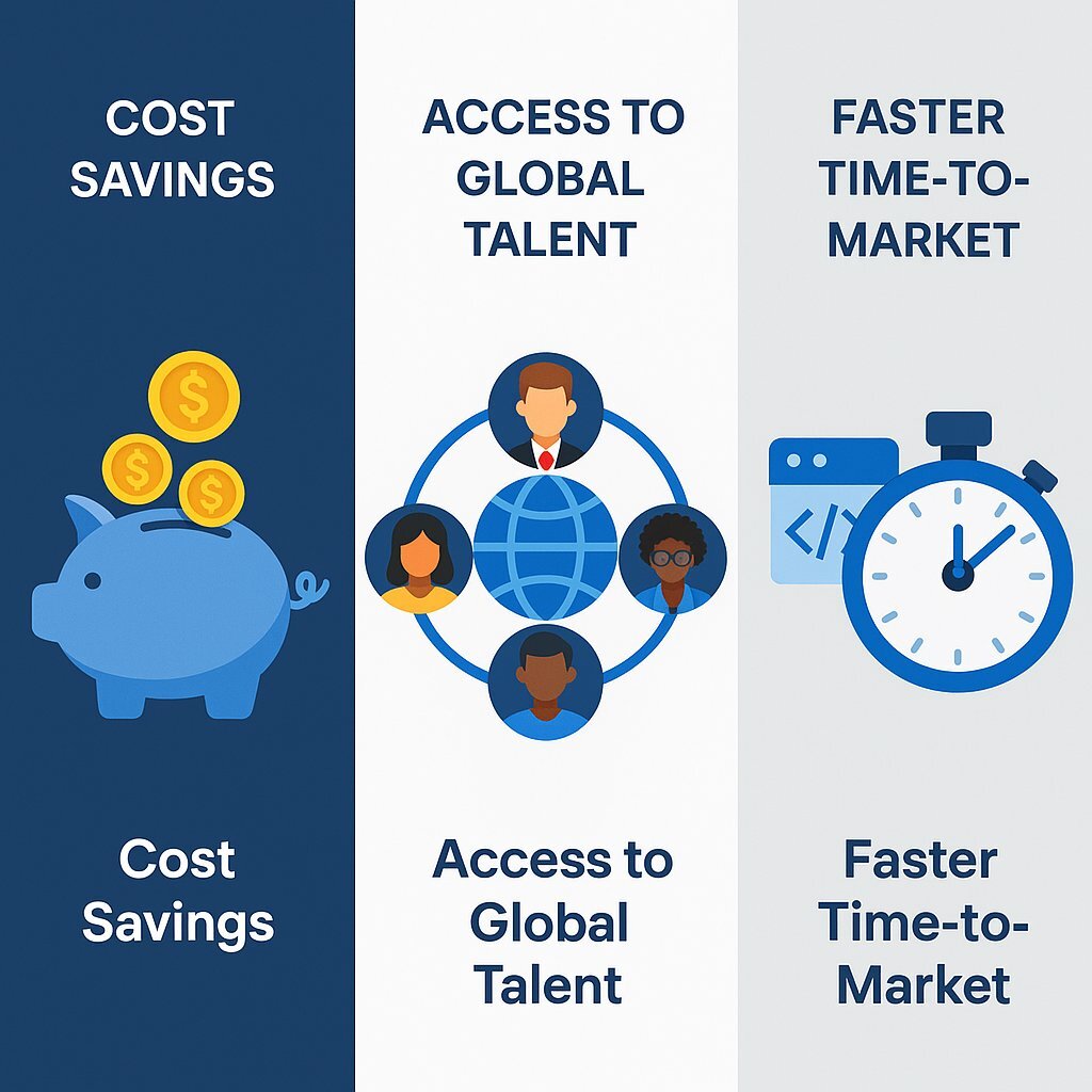 Key Benefits of Software Outsourcing Infographic