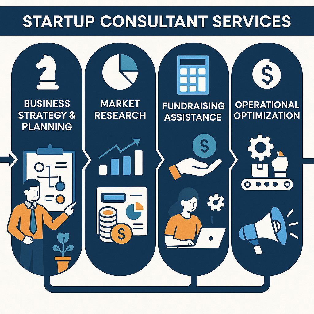 Core Services of Startup Consultants Infographic