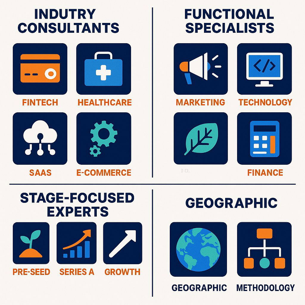 Startup Consultant Expertise Specializations Grid