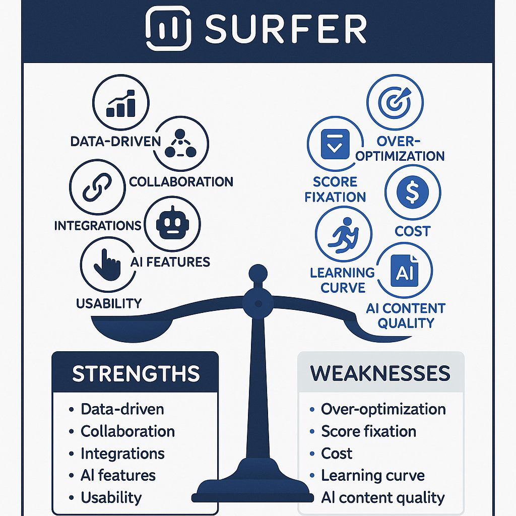 Surfer SEO: Strengths vs. Weaknesses Balance