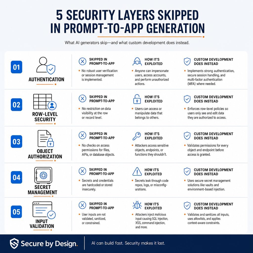 Infographic: 5 Security Layers Skipped by Vibe-Coding
