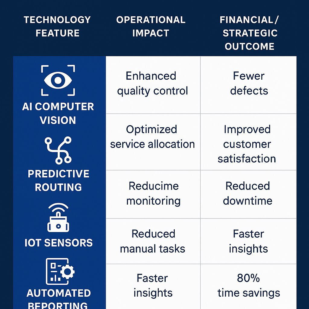 Table Visual: Technology Features and ROI